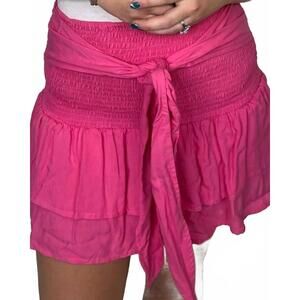 NEW SKEMO tie short skirt in pink